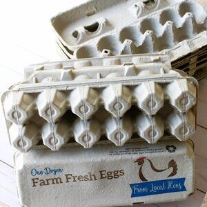 Egg Cartons Lot 16 Unbranded Clean Pre Owned Natural Pulp Paper 12 Count Empty